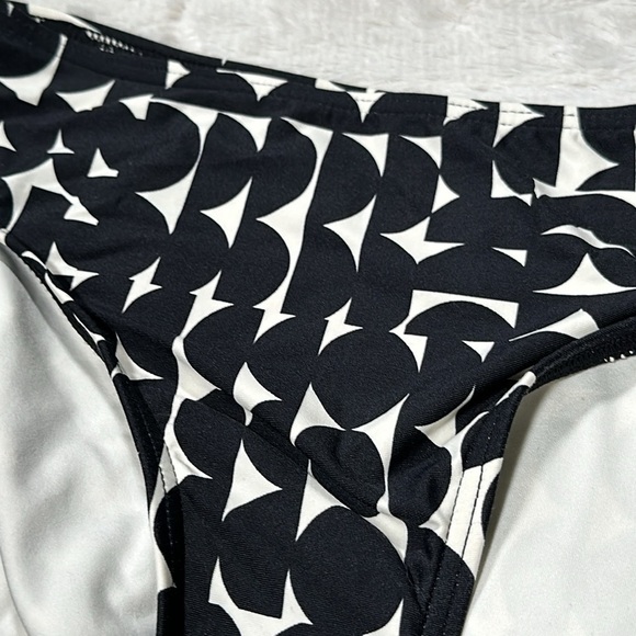Calvin Klein Swimwear Geometric Black & White Side Tie Hipster Bikini Bottom XS - Picture 13 of 16